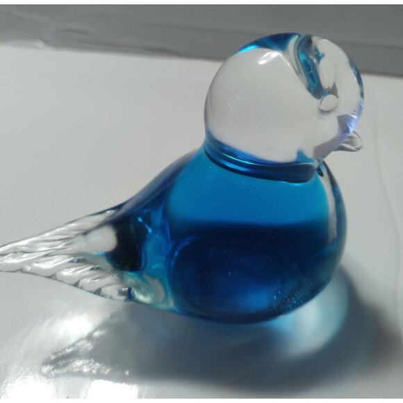 Vintage Swedish Bluebird of Happiness Handblown Art Glass Eneryda Sweden 4 1/2" - Picture 7 of 12
